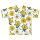 lg_hの花柄（イエロー） フルグラフィックTシャツ