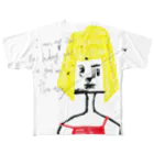Y.Maeda.のyellow big head girl フルグラフィックTシャツ