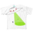 鳥とアンブレラのUFO/キャットルミューティレーション フルグラフィックTシャツ