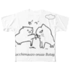 鳥とアンブレラの野生 フルグラフィックTシャツ