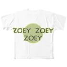 キャッツハンド：suzuriショップのZOEY ZOEY ZOEY ロゴ フルグラフィックTシャツ