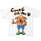 リンドメンのcount on me ブルドッグ フルグラフィックTシャツ