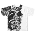 AliceDesignLab.のBlack Geometry＃001 All-Over Print T-Shirt