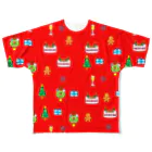 🐸かえるさんと仲間たち🐸のかえるさんのクリスマス（赤） All-Over Print T-Shirt