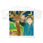 キキとココからのいおちゃん＆フクロウくん All-Over Print T-Shirt