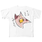 sakenekomamenのさけねこビール All-Over Print T-Shirt