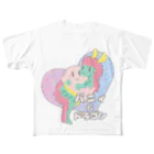 ari designのゆめかわいいバニィ＆ドラゴン フルグラフィックTシャツ