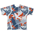 ShiroILLの恐竜カモ　オレンジ All-Over Print T-Shirt