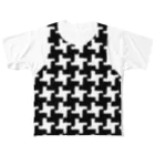 ゴータ・ワイの千鳥格子　レイヤード　大柄(前後２面プリント) フルグラフィックTシャツ