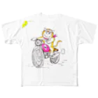 星子グリーン工房のほのぼの猫  ねこ と バイク All-Over Print T-Shirt