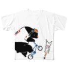 動物たちの日常のBMX フルグラフィックTシャツ