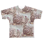 Torii Tsubaki - Shop online [SUZURI店]の進撃のかたつむり All-Over Print T-Shirt