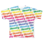BlessingのBlessing 総柄Logo T/Rainbow×White フルグラフィックTシャツ