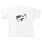 white_eyesのひょっこり子牛さん All-Over Print T-Shirt