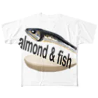 ぷにおもちSHOPのアーモンドフィッシュ フルグラフィックTシャツ