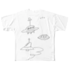 ガムのステーキのUFO フルグラフィックTシャツ