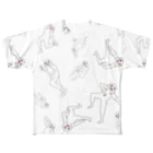 かんちょりさんのだるまろモノクロ総柄 All-Over Print T-Shirt