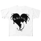 銀子 *[銀猫屋のウラ]*のラズ猫ロゴ　白丸 All-Over Print T-Shirt