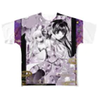 月蝕ざっか店＠SUZURIの和椿／Japanese Kimono Girls All-Over Print T-Shirt