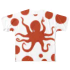 水島ひねの蛸と水玉 All-Over Print T-Shirt