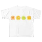 .porteのcitrus フルグラフィックTシャツ