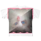 テル！のお店の逆さニャンコ（プリン） All-Over Print T-Shirt