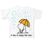 ついついのツイッターのぽつぽつ雨の日のぽか フルグラフィックTシャツ