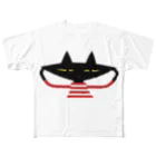 Qumi Nishioのクミン黒ねこ　 フルグラフィックTシャツ