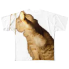 kiichacoの-猫- 左手を暖めるはっさく フルグラフィックTシャツ