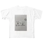 annurseのうさねこ仲良し フルグラフィックTシャツ