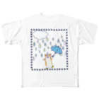 ぼんやりコーギー番長の雨ふりコーギー（お色選べます） All-Over Print T-Shirt