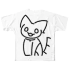 えいくらのNO CAT NO LIFE おすわり フルグラフィックTシャツ