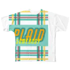 QB🦖のPLAID All-Over Print T-Shirt