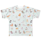 すずきいときちの水彩にゃんこ(水色)  All-Over Print T-Shirt