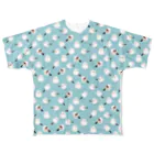 すずきいときちのシマエナガ総柄（ターコイズ） All-Over Print T-Shirt