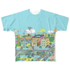 ショペジョンのポッピーな街 All-Over Print T-Shirt