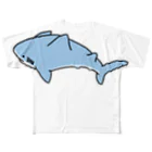 Fish so goodのいつも心にシャークを ブルーブラック フルグラフィックTシャツ