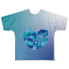 ハロー! オキナワの海の中の青や藍 All-Over Print T-Shirt