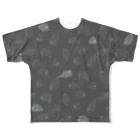 ヒレ屋のあざらしまみれ黒 All-Over Print T-Shirt