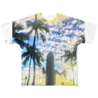 Hawaii Picturesの夕焼けのワイキキ🌅 フルグラフィックTシャツ