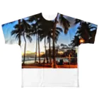 Hawaii Picturesのワイキキビーチの夕焼け🌇 フルグラフィックTシャツ