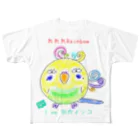 コザTAROの羽衣インコ れれれRainbow✨ セキセイインコ All-Over Print T-Shirt