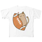 ねこのしっぽのラグビー フルグラフィックTシャツ