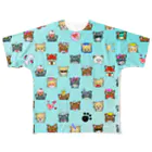 みなまりSHOPの荒ぶるチワワ　ライトブルー All-Over Print T-Shirt