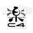 CLASHER 4 Officaial Goodsの楽C4＜黒＞ All-Over Print T-Shirt