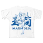 おうりょうじの玉蘭blue（白木蓮/ハクモクレン/マグノリア） フルグラフィックTシャツ