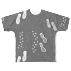 POPOPOPのPOPOPOP - 足跡 All-Over Print T-Shirt