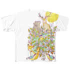 Kasaco's Design Roomの満月の夜〜一枚の葉〜 フルグラフィックTシャツ