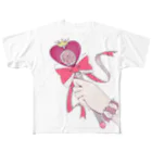 roseのマジカルローズハートロッド フルグラフィックTシャツ