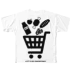 ネナシネコのショッピングカート フルグラフィックTシャツ